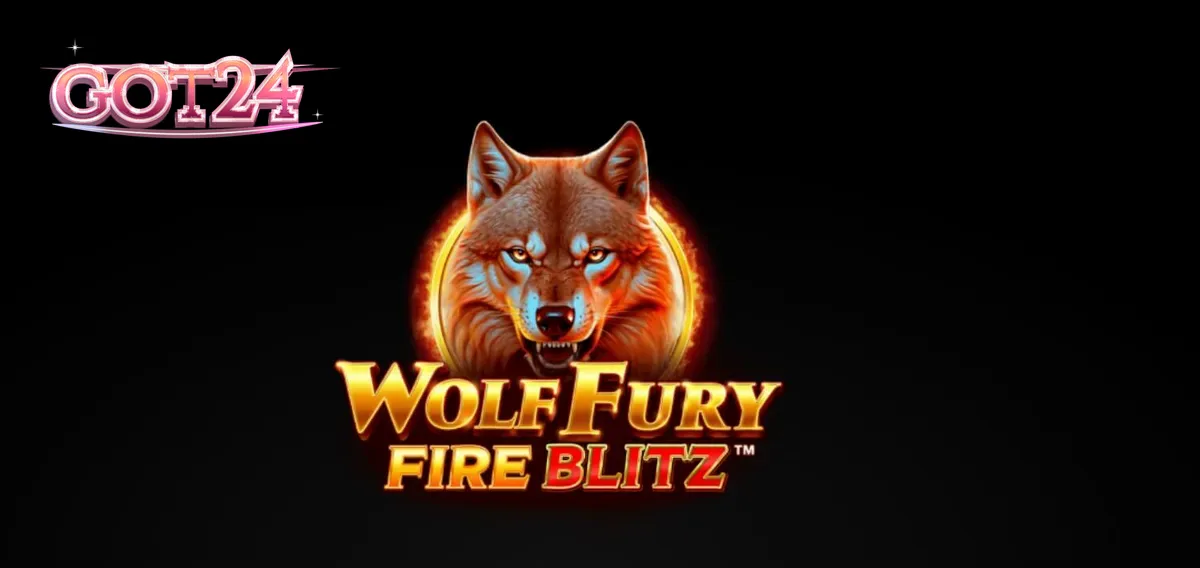 Tampilan antarmuka seluler Wolf Fury Fire Blitz dengan simbol buah dan serigala yang menyala.
